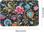 Stone Bath Mats Multicolor Floral Design Diatomaceous Earth Bath Mat Super Absorbent Bathroom Floor Mat Quick Drying Diatomite Shower Mat for Shower Bathtub Bathroom Accessory 16x24in - Image 2