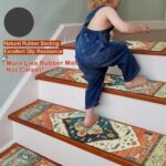 Non-Slip Carpet Stair Treads for Wooden Steps Set of 15, 30''X8'' Indoor Runner Resistant Rugs Rubber Safety Mats for Dogs, Kids & Elders, Stairway Grip - Image 2