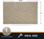 Bathroom Rugs Mat 24" x 35.5", Non-Slip Machine Washable Entry Rug, Shoe Scraper, Dog Floor mats, Super Absorbent Welcome Mat for Front & Back Door, Muddy Wet Shoes & Paws, Taupe - Image 2