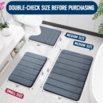 Memory Foam Bath Mat 30x20, Ultra Soft and Absorbent Bathroom Rugs, Non-Slip, Machine Wash Dry, Thick Bath Rug Carpet for Bathroom Floor, Sink and Shower, Dark Grey - Image 2